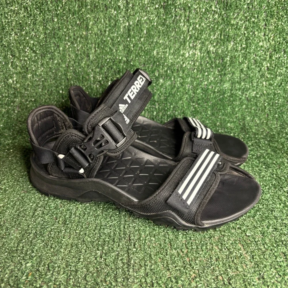 Adidas Terrex Cyprex Ultra DLX Outdoor Hiking Traxion Strap Sandal Black Mens 6